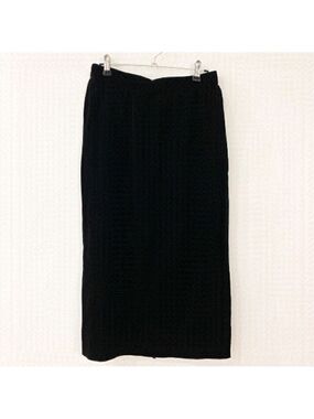 Black Velour Pencil Skirt